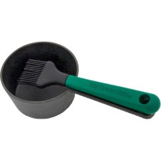Big Green Egg Gusseisen-Saucentopf mit Pinsel, Ø 12cm(anthrazit/grün, für Big Green Egg MiniMax, Small, Medium, Large, XLarge, 2XL)