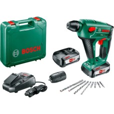 Bosch Akku-Bohrhammer Uneo Maxx, 18Volt(grün/schwarz, 2x Li-Ionen Akku 2,5Ah, im Koffer, POWER FOR ALL ALLIANCE)