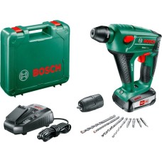 Bosch Akku-Bohrhammer Uneo Maxx, 18Volt(grün/schwarz, Li-Ion-Akku 2,5Ah, im Koffer, POWER FOR ALL ALLIANCE)