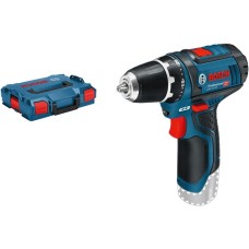 Bosch Akku-Bohrschrauber GSR 12V-15 Professional solo, 12Volt(blau/schwarz, ohne Akku und Ladegerät, L-BOXX)