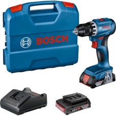 Bosch Akku-Bohrschrauber GSR 18V-45 Professional, 18Volt(blau/schwarz, 2x Li-Ionen Akku 2,0Ah, in L-Case)