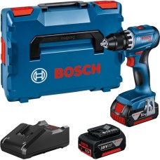 Bosch Akku-Bohrschrauber GSR 18V-45 Professional, 18Volt(blau/schwarz, 2x Li-Ionen Akku 3,0Ah, in L-BOXX)