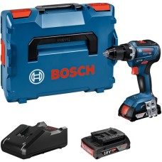 Bosch Akku-Bohrschrauber GSR 18V-55 Professional, 18Volt(blau/schwarz, 2x Li-Ion Akku 2,0Ah, in L-BOXX)