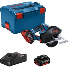 Bosch Akku-Metallkreissäge GKM 18V-50 Professional, Handkreissäge(blau/schwarz, 2x Li-Ionen Akku 5,0Ah, in L-BOXX)