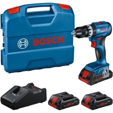 Bosch Akku-Schlagbohrschrauber GSB 18V-45 Professional, 18Volt(blau/schwarz, 3x Akku ProCORE18V 4,0Ah, in L-Case)