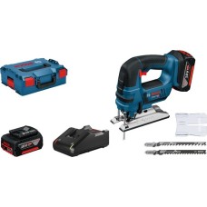 Bosch Akku-Stichsäge GST 18V-Li B Professional, 18 Volt(blau/schwarz, 2x Li-Ionen Akku 4,0Ah, in L-BOXX)