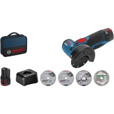 Bosch Akku-Winkelschleifer GWS 12V-76 Professional, 12Volt(blau/schwarz, 2x Li-Ionen Akku 2,0Ah)