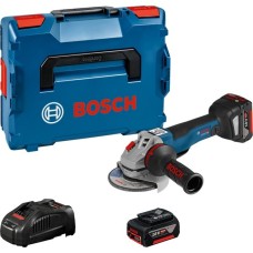 Bosch Akku-Winkelschleifer GWS 18V-10 PC Professional(blau/schwarz, 2x Li-Ionen Akku 5,0Ah, in L-BOXX)
