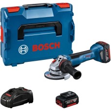 Bosch Akku-Winkelschleifer GWS 18V-10 P Professional, Ø 125mm(blau/schwarz, 2x Li-Ionen Akku 5,0Ah, in L-BOXX)