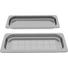 Bosch Dampfcontainer (gelocht / ungelocht) HEZ66D52, Größe M, Dampfgareinsatz(edelstahl, 2 Stück, Gastronorm-Behälter)