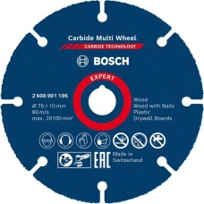 Bosch EXPERT Carbide MultiWheel Trennscheibe, Ø 76mm(Bohrung 10mm, für Mini-Winkelschleifer)