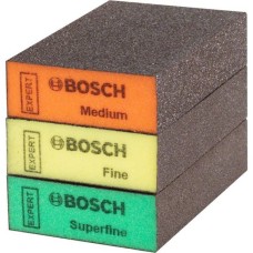 Bosch EXPERT S471 Standard Schleifblock-Set, 3-teilig, Schleifschwamm(mehrfarbig, 97 x 69 x 26mm)