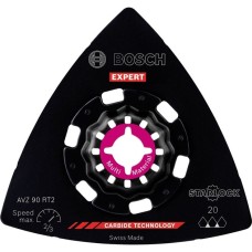 Bosch Expert Carbide Schleifplatte AVZ 90 RT2 MultiMaterial, Ø 90mm, Schleifscheibe(10 Stück, Starlock, K20)
