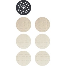 Bosch Expert M480 Netzstruktur-Schleifblatt-Set Ø 125mm, K80 / 120 / 180(7-teilig, inkl. Pad Saver, für Exzenterschleifer)