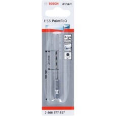 Bosch HSS-Spiralbohrer PointTeQ Hex, Ø 2mm(Arbeitslänge 24mm)