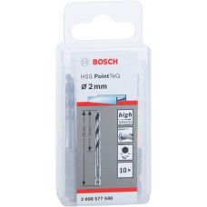 Bosch HSS-Spiralbohrer PointTeQ Hex, Ø 2mm(10 Stück, Arbeitslänge 24mm)