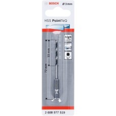 Bosch HSS-Spiralbohrer PointTeQ Hex, Ø 3mm(Arbeitslänge 33mm)