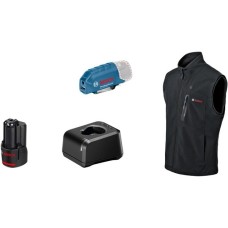 Bosch Heat+Jacket GHV 12+18V Kit Größe 3XL, Arbeitskleidung(schwarz, inkl. Ladegerät GAL 12V-20 Professional, 1x Akku GBA 12V 2.0Ah)