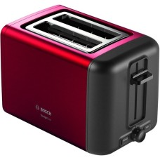 Bosch Kompakt-Toaster DesignLine TAT3P424DE(rot/schwarz, 970 Watt, für 2 Scheiben Toast)