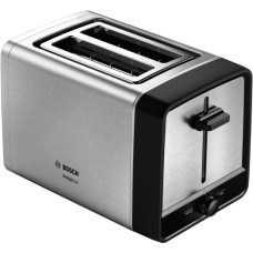 Bosch Kompakt-Toaster DesignLine TAT5P420DE(edelstahl/schwarz, 970 Watt, für 2 Scheiben Toast)