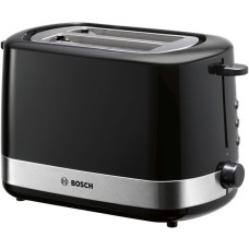 Bosch Kompakt-Toaster TAT7403(schwarz/edelstahl, 800 Watt, für 2 Scheiben Toast)