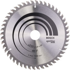 Bosch Kreissägeblatt Optiline Wood, Ø 210mm, 48Z(Bohrung 30mm, für Handkreissägen)