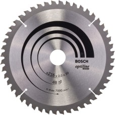 Bosch Kreissägeblatt Optiline Wood, Ø 216mm, 48Z(Bohrung 30mm, für Kapp- & Gehrungssägen)