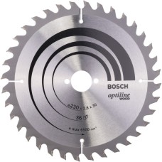 Bosch Kreissägeblatt Optiline Wood, Ø 230mm, 36Z(Bohrung 30mm, für Handkreissägen)
