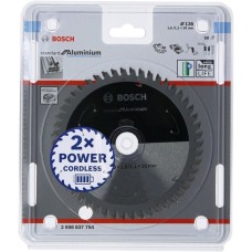 Bosch Kreissägeblatt Standard for Aluminium, Ø 136mm, 50Z(Bohrung 20mm, für Akku-Handkreissägen)