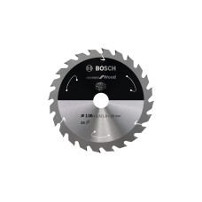Bosch Kreissägeblatt Standard for Wood, Ø 136mm, 24Z(Bohrung 20mm, für Akku-Handkreissägen)