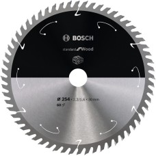 Bosch Kreissägeblatt Standard for Wood, Ø 254mm, 60Z(Bohrung 30mm, für Akku-Tischkreissägen)