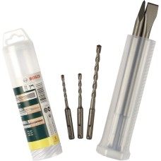 Bosch Meißel- und Hammerbohrer-Set SDS-plus, Meißel- & Bohrer-Satz(grün, 5-teilig)