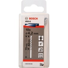 Bosch Metallbohrer HSS-G, Ø 4,2mm(10 Stück, Arbeitslänge 43mm)