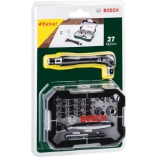 Bosch Schrauberbit- und Ratschen-Set, 27-teilig , Knarre(grün)