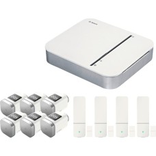 Bosch Smart Home Starterset Heizen Pro, Heizungssteuerung(1x Bosch Smart Home Controller, 6x Smart Home Heizkörper-Thermostat II, 4x Smart Home Tür-/Fensterkontakt II)