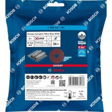 Bosch X-LOCK Expert R781 Prisma Ceramic Fiberschleifscheibe, Ø 125mm, K36(5 Stück, Bohrung 22,23mm)