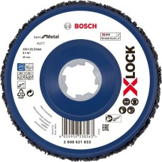 Bosch X-LOCK Grobreinigungsscheibe N377 Best for Metal, Ø 125mm, Schleifscheibe(Bohrung 22,23mm)