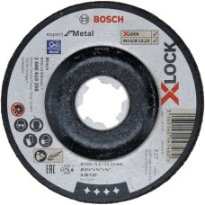 Bosch X-LOCK Schruppscheibe Expert for Metal, Ø 115mm, Schleifscheibe(Bohrung 22,23mm, A 30 T BF, gekröpft)