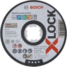 Bosch X-LOCK Trennscheibe MultiConstruction - Rapido, Ø 115mm(Bohrung 22,23mm, ACS 60 V BF, gerade)
