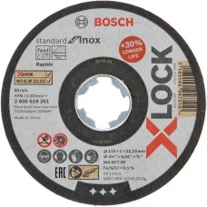 Bosch X-LOCK Trennscheibe Standard for Inox - Rapido, Ø 115mm(Bohrung 22,23mm, WA 60 T BF, gerade)