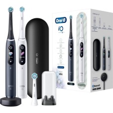 Braun Oral-B iO Series 8 Duo, Elektrische Zahnbürste(schwarz/weiß, Black Onyx/White Alabaster, inkl. 2. Handstück)