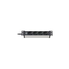 Brennenstuhl Alu-Line 10" Steckdosenleiste 4-fach(schwarz/silber, 1HE, 2 Meter)