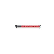 Brennenstuhl Alu-Line 19" Steckdosenleiste 8-fach(rot/schwarz, 1HE, 2 Meter, Sicherung 10A, Kaltgerätestecker)