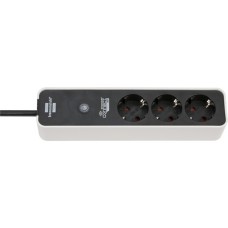 Brennenstuhl Connect Ecolor WLAN Steckdosenleiste 3-fach(weiß/schwarz, 1,5 Meter, Zeitschaltuhr, Sprachsteuerung)