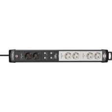 Brennenstuhl Connect Premium-Line WLAN Steckdosenleiste 6-fach(schwarz/hellgrau, 3 Meter, Zeitschaltuhr, Sprachsteuerung)