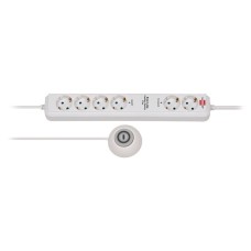 Brennenstuhl Eco-Line Comfort Switch Plus Steckdosenleiste 6-fach(weiß, 1,5 Meter Stromkabel und 1,5 Meter Schalterkabel)