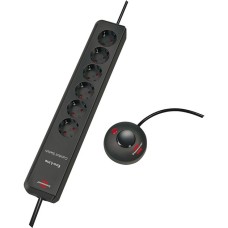 Brennenstuhl Eco-Line Comfort Switch Steckdosenleiste 6-fach(anthrazit, 2 Meter Stromkabel und 1,5 Meter Schalterkabel)
