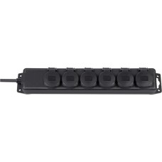 Brennenstuhl Outdoor-Steckdosenleiste IP44, 6-fach(schwarz, 2 Meter)