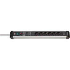 Brennenstuhl Premium-Protect-Line Steckdosenleiste 6-fach(schwarz/silber, 3 Meter, 60.000 A Überspannungsschutz, USB-C Power Delivery)