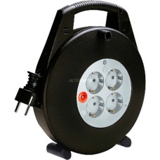 Brennenstuhl Vario-Line Mini-Kabeltrommel 4-fach(schwarz/grau, 10 Meter)